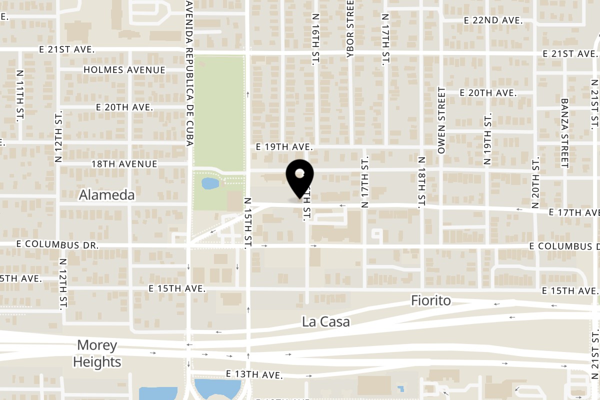 Map showing the location of Rene's Mexican Kitchen 2802 North 16th Street on 2802 N 16th St in Tampa
